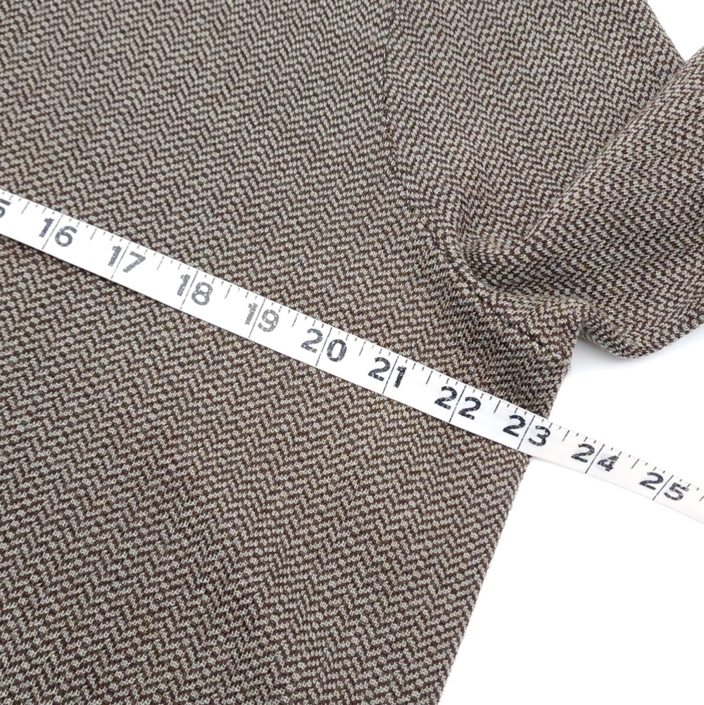 Lauren Ralph Lauren Faux Leather Patch Sweater Dress Wool Herringbone Size 2X - Picture 7 of 10